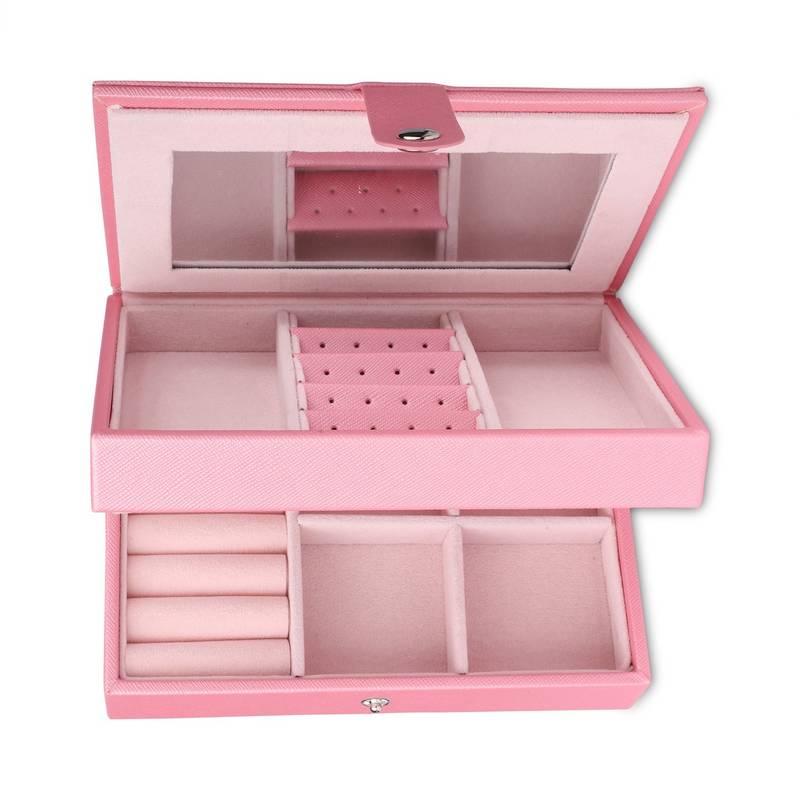 NFI essentials Double layer Jewellery Trousseau Box Makeup Bag Vanity Kit Travel Organiser Big Box for Girls, Women