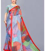 Light Blue Georgette Digital Printed Saree