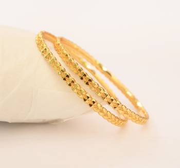 Simple Gold Plated Bangle Set 2