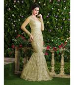 white net semi stitched digital print party wear gowns