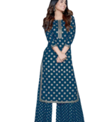 Blue Kurti Printed