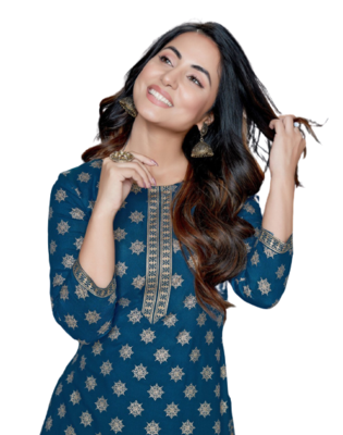 Blue Kurti Printed 4