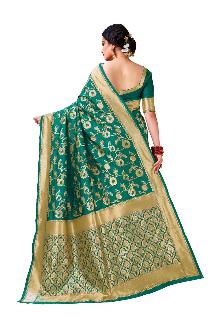 Rama woven art silk saree saree with blouse