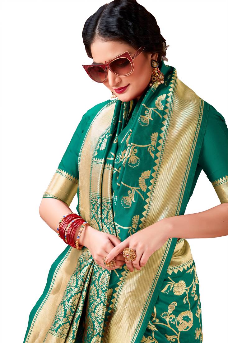 Rama woven art silk saree saree with blouse