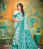 Rama RICH art silk saree AND HEAVY RICH PALLU WITH BLOUSE