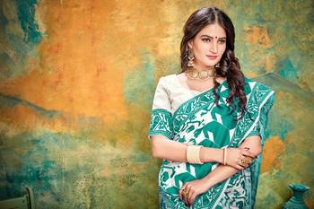 Rama RICH art silk saree AND HEAVY RICH PALLU WITH BLOUSE 4