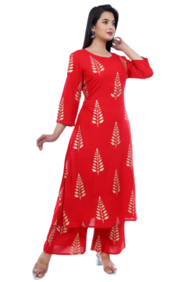 Red Kurti Plazoo Gown 3