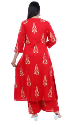 Red Kurti Plazoo Gown 4