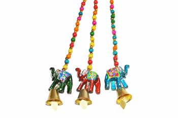 BK Creation Decorative Elephant with Bell Door Hangings for Main Door/Living Room 2