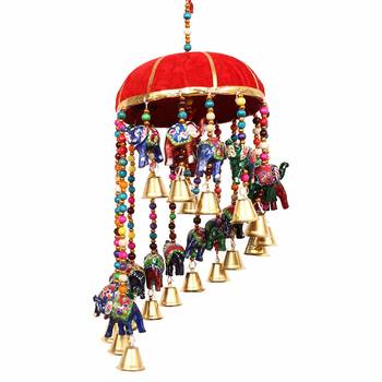 BK Creation Decorative Elephant with Bell Door Hangings for Main Door/Living Room 3