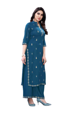 Blue Kurti Pant 3