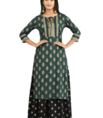  Green Kurti & Skirt