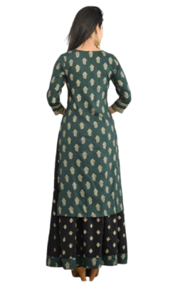  Green Kurti & Skirt 5