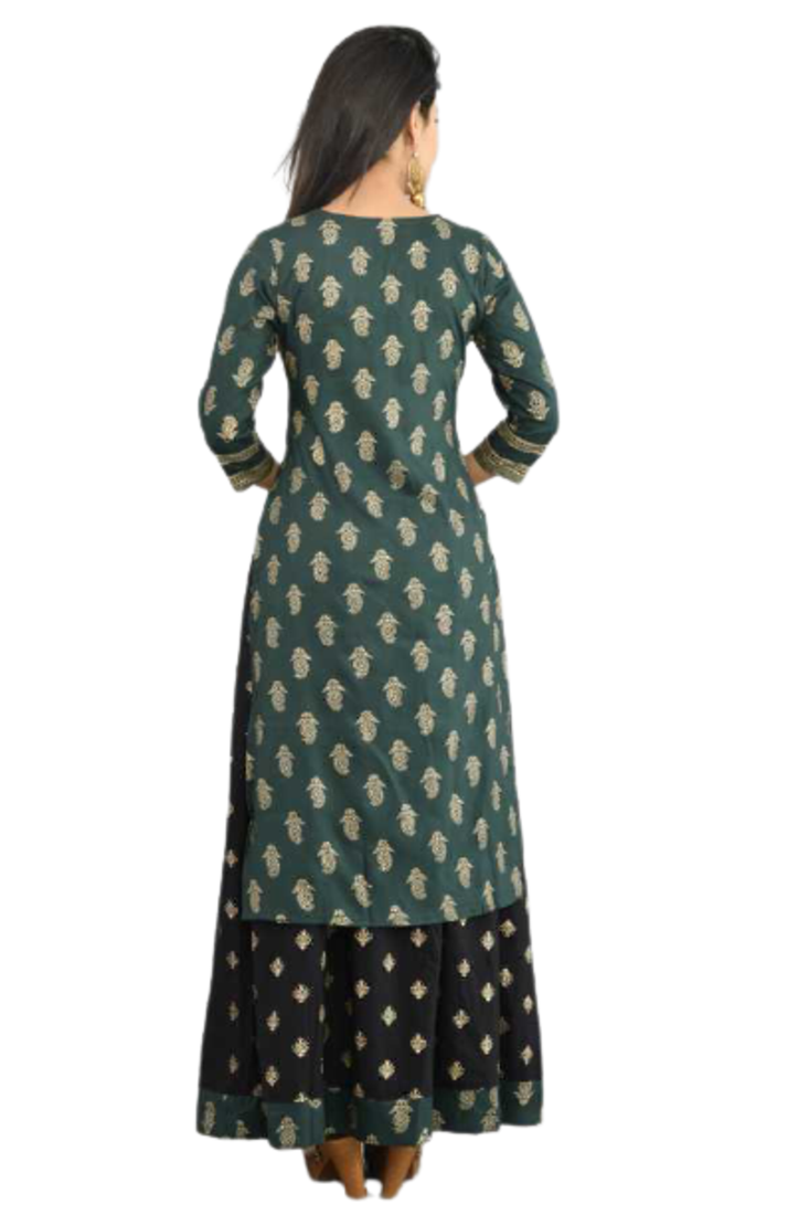  Green Kurti & Skirt