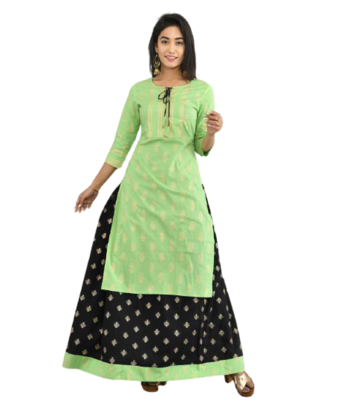  Light Green Kurti & Skirt 1