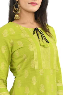  Lime Green Kurti & Skirt 3