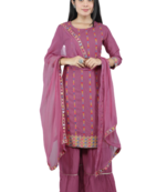  Pink Kurti Pant Duptta
