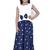 Blue start printed lehenga choli with bow