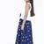 Blue start printed lehenga choli with bow
