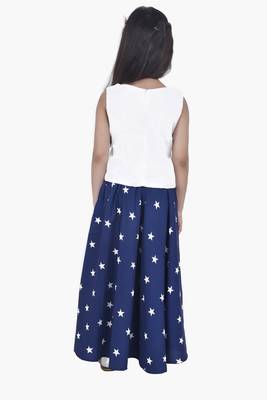 Blue start printed lehenga choli with bow 4