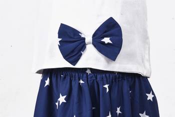 Blue start printed lehenga choli with bow 5