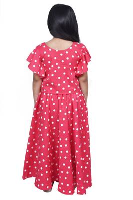 Pink polka dot lehenga choli 4