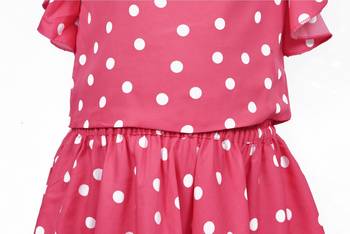 Pink polka dot lehenga choli 5