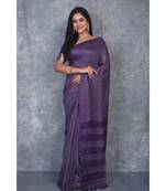 purple silk hand woven handloom saree with blouse