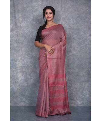 burgundy silk hand woven handloom saree with blouse 1