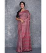 burgundy silk hand woven handloom saree with blouse
