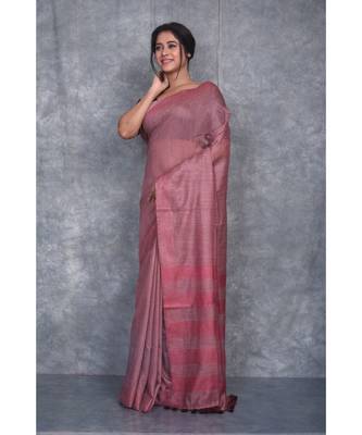 burgundy silk hand woven handloom saree with blouse 2