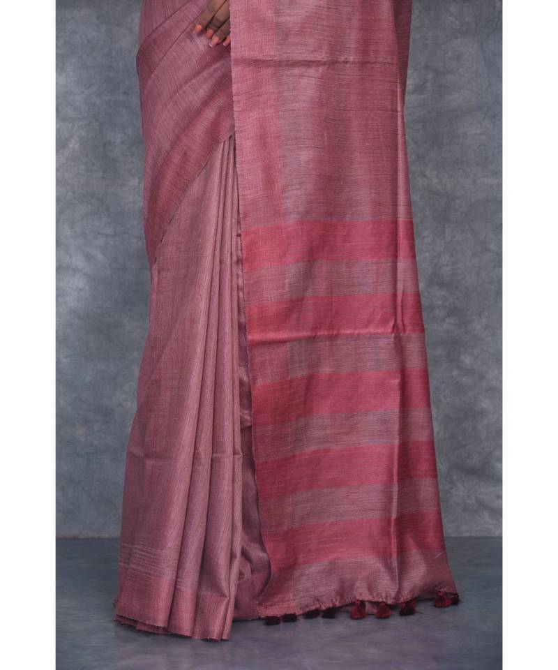 burgundy silk hand woven handloom saree with blouse