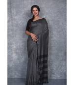black silk hand woven handloom saree with blouse