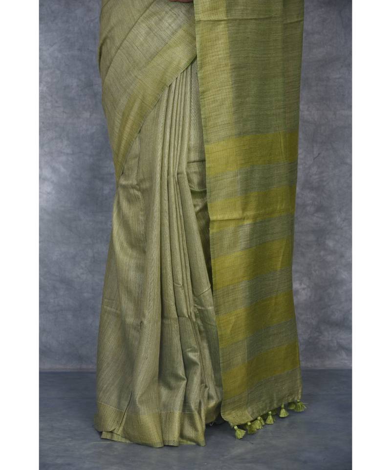 lime silk hand woven handloom saree with blouse