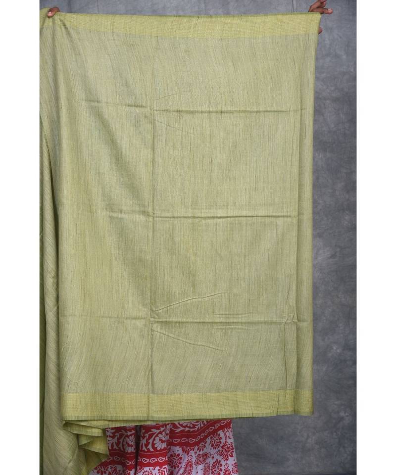 lime silk hand woven handloom saree with blouse
