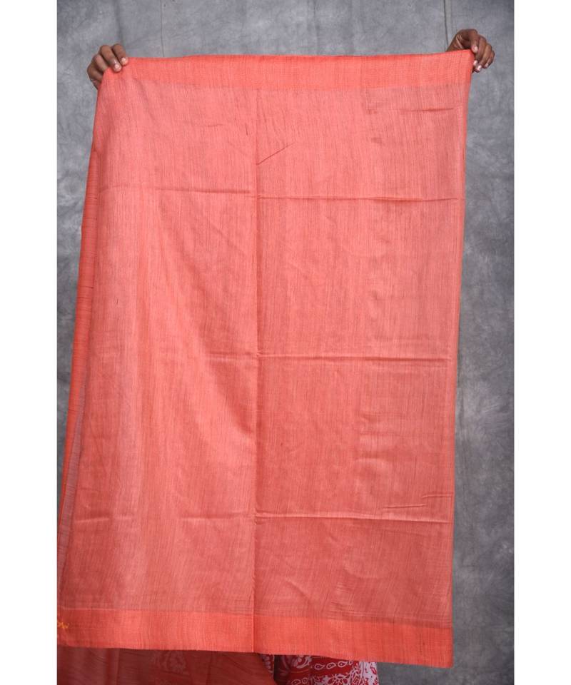 copper silk hand woven handloom saree with blouse