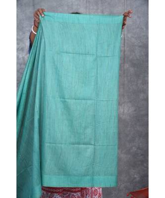 teal silk hand woven handloom saree with blouse 5