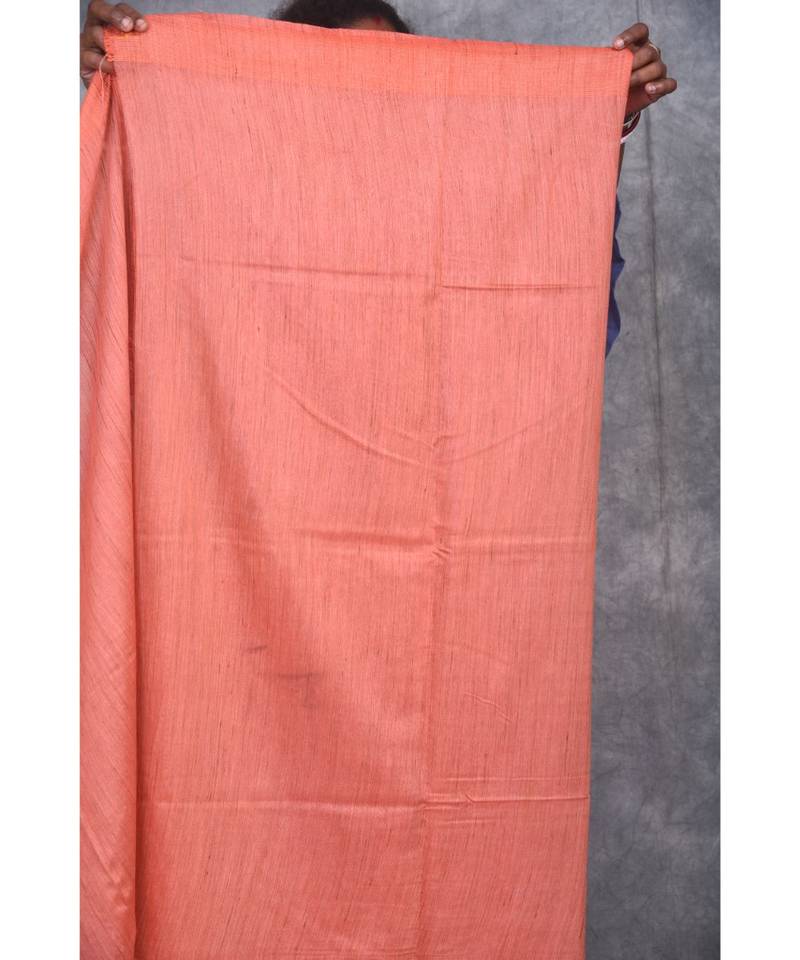 orange silk hand woven handloom saree with blouse