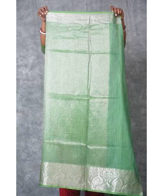 green silk hand woven handloom saree with blouse 5