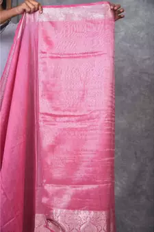 mauve silk hand woven handloom saree with blouse