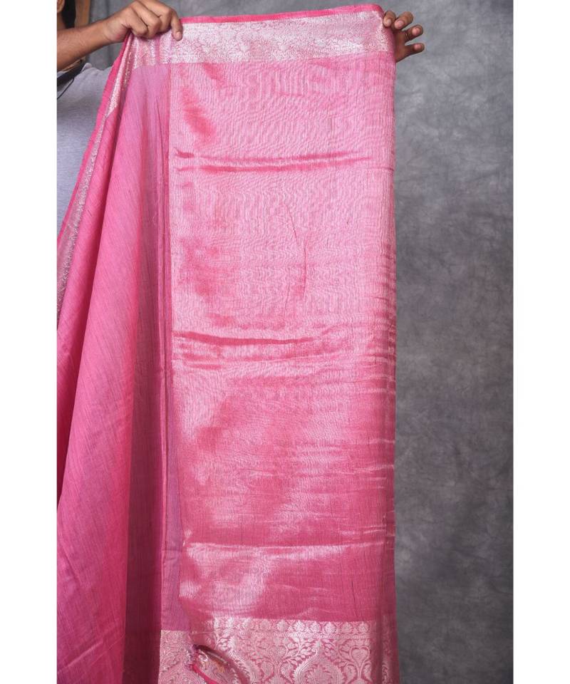 mauve silk hand woven handloom saree with blouse