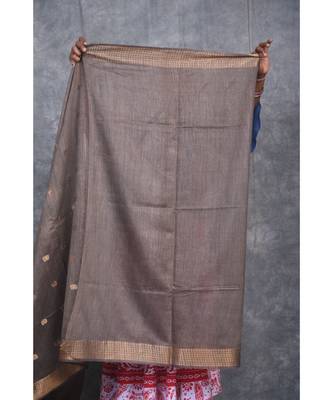 bronze silk hand woven handloom saree with blouse 5