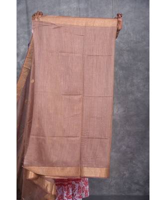 copper silk hand woven handloom saree with blouse 5