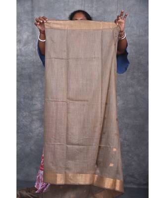 brown silk hand woven handloom saree with blouse 5