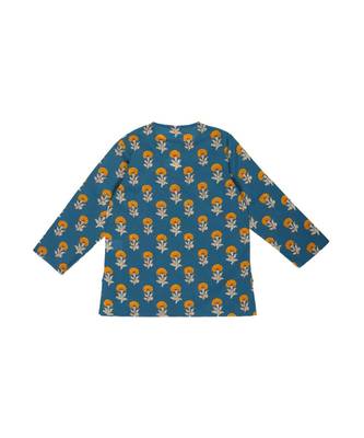 Boys Bansi Dhoti Kurta Set   Genda Phool Print   Blue & Mustard 2
