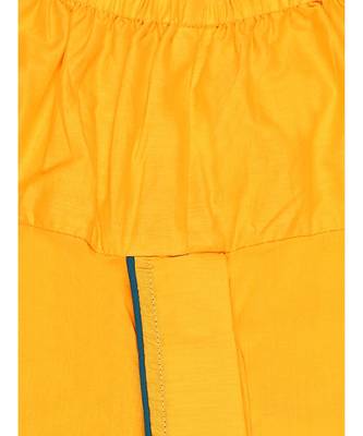 Boys Bansi Dhoti Kurta Set   Genda Phool Print   Blue & Mustard 5