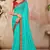 Blue plain lycra saree with blouse