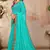 Blue plain lycra saree with blouse