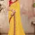 Yellow plain lycra saree with blouse