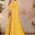 Yellow plain lycra saree with blouse